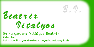 beatrix vitalyos business card