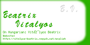 beatrix vitalyos business card